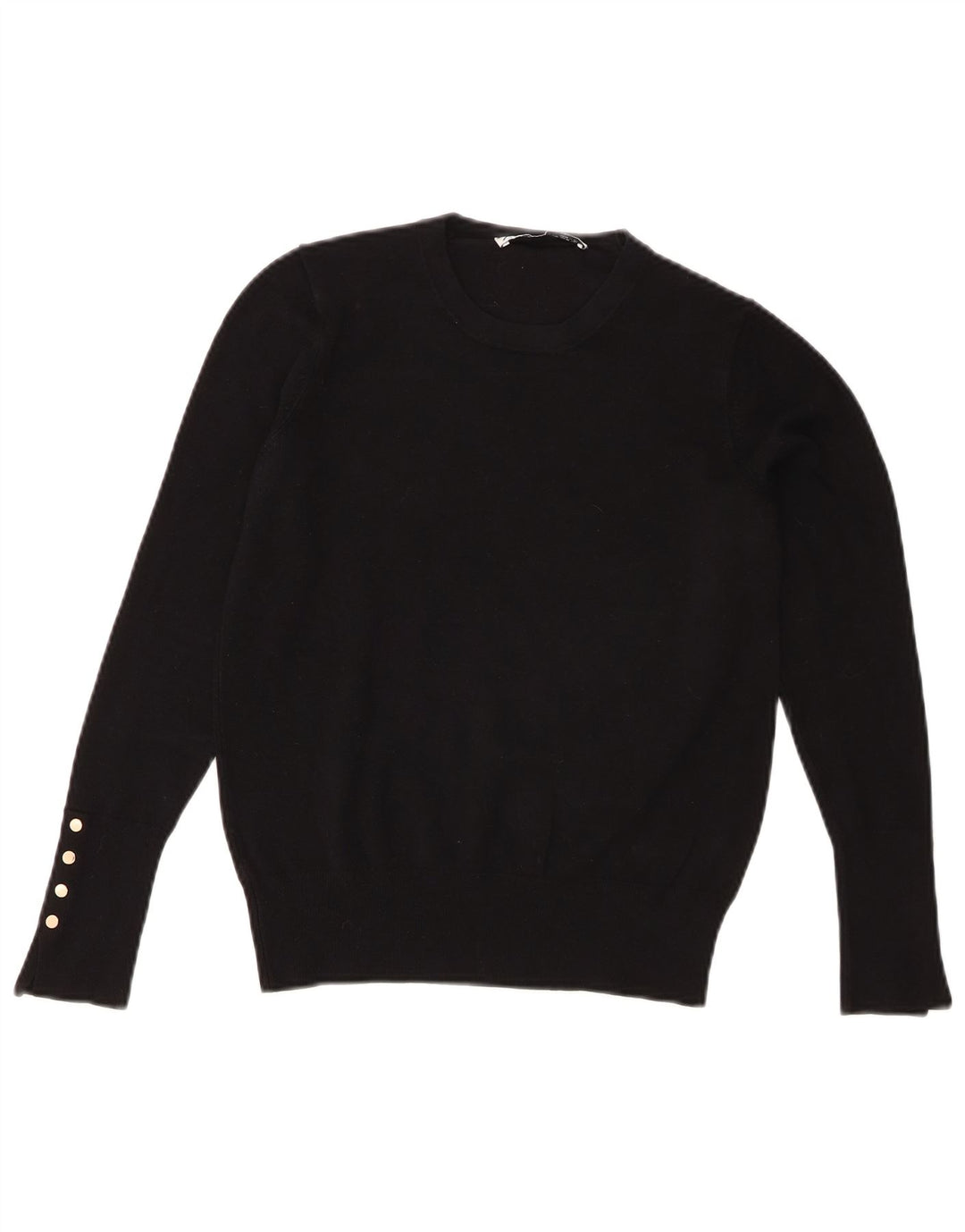 Zara - Jersey de cuello redondo para mujer, talla 40, talla M, color negro