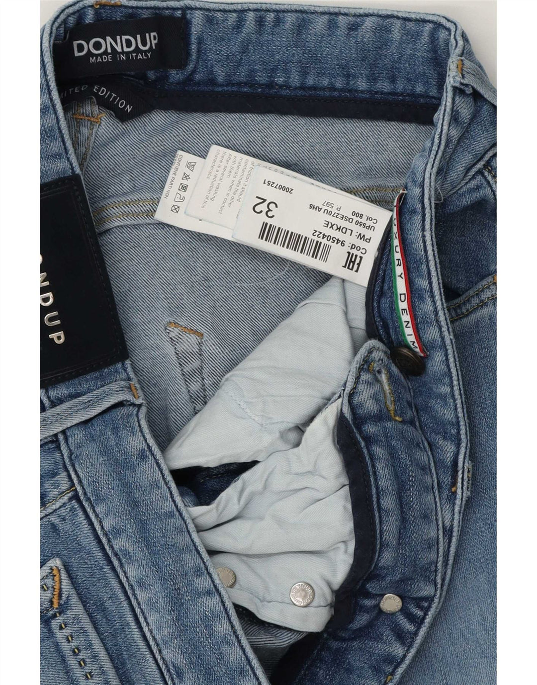 Dondup Vaqueros Slim Hombre W32 L32 Algodón Azul