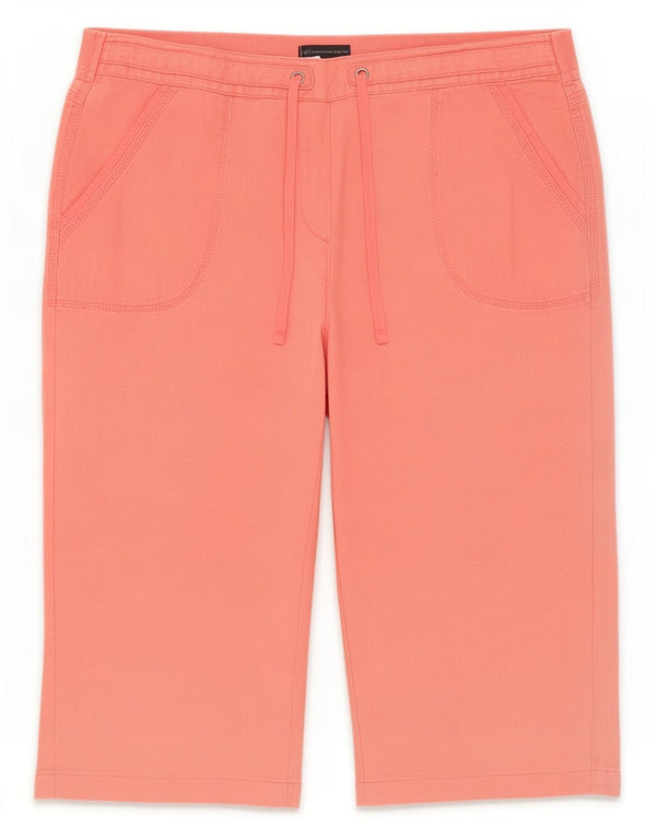 Marks & Spencer Pantalones Capri para Mujer UK 18 XL W38 L20 Lino Rosa