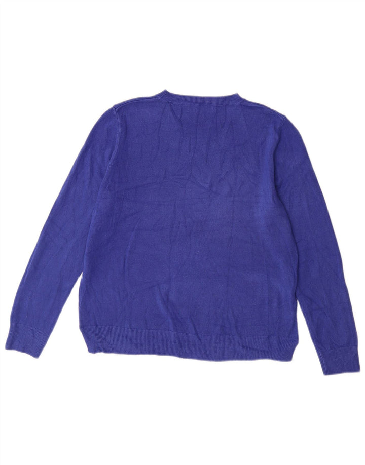 Marks & Spencer Jersey de Cuello Redondo para Mujer UK 44 Azul Medio