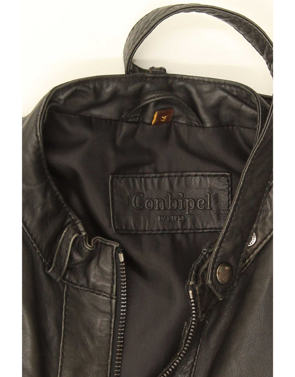 Conbipel Chaqueta Bomber De Cuero Para Mujer IT 44 Medium Cuero Negro