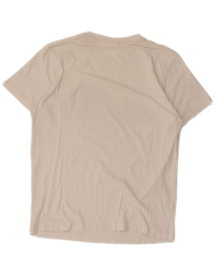 Ellesse Mens Heritage Graphic Camiseta Top Pequeño Algodón Blanco
