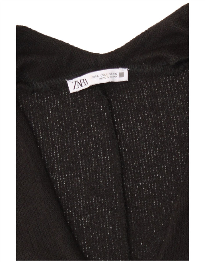 Zara Mujer Camiseta Sin Mangas Oversize Chaleco Grande Negro