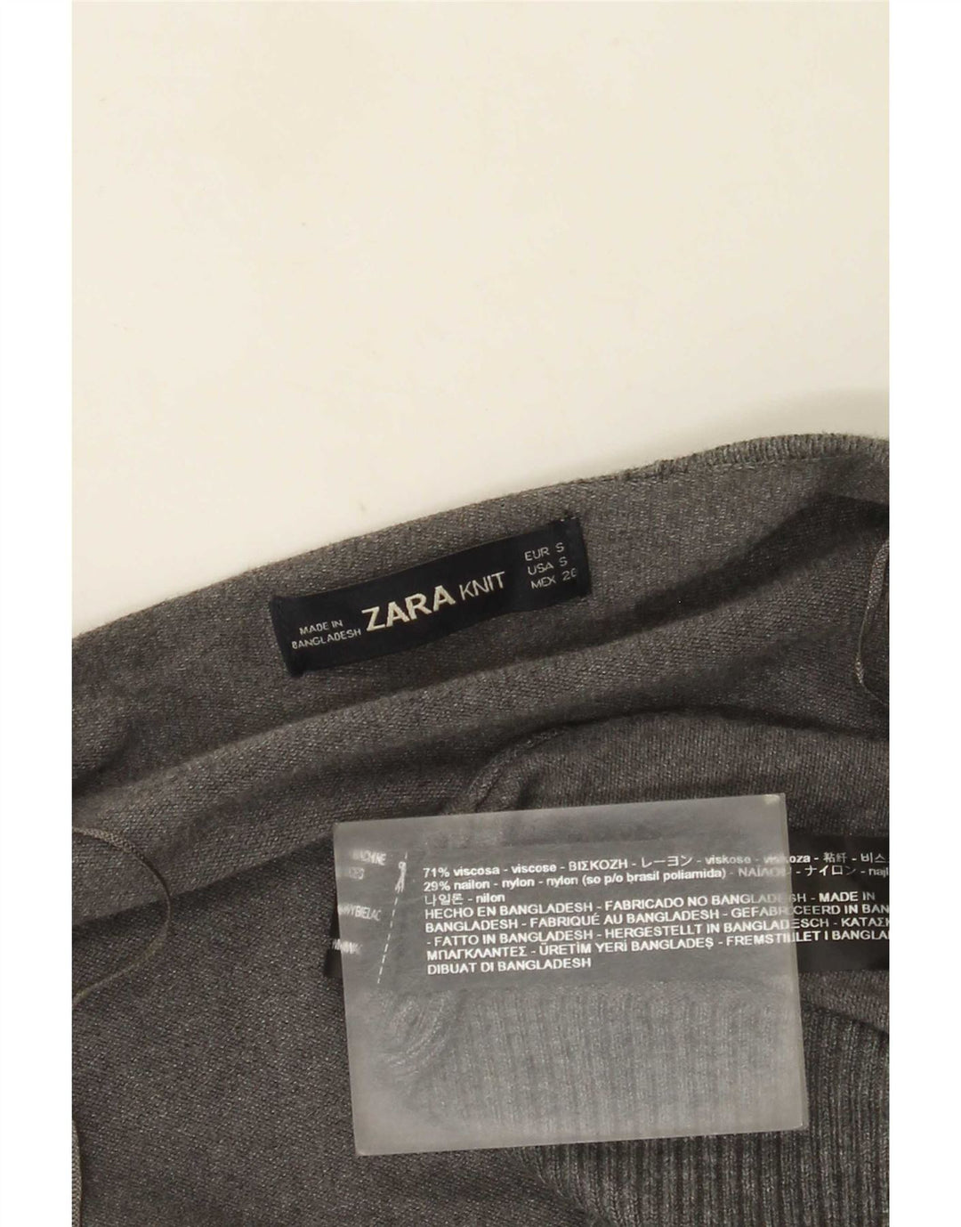 Zara Mujer Suéter Cárdigan Abierto Asimétrico De Gran Tamaño UK 10 Small Gris