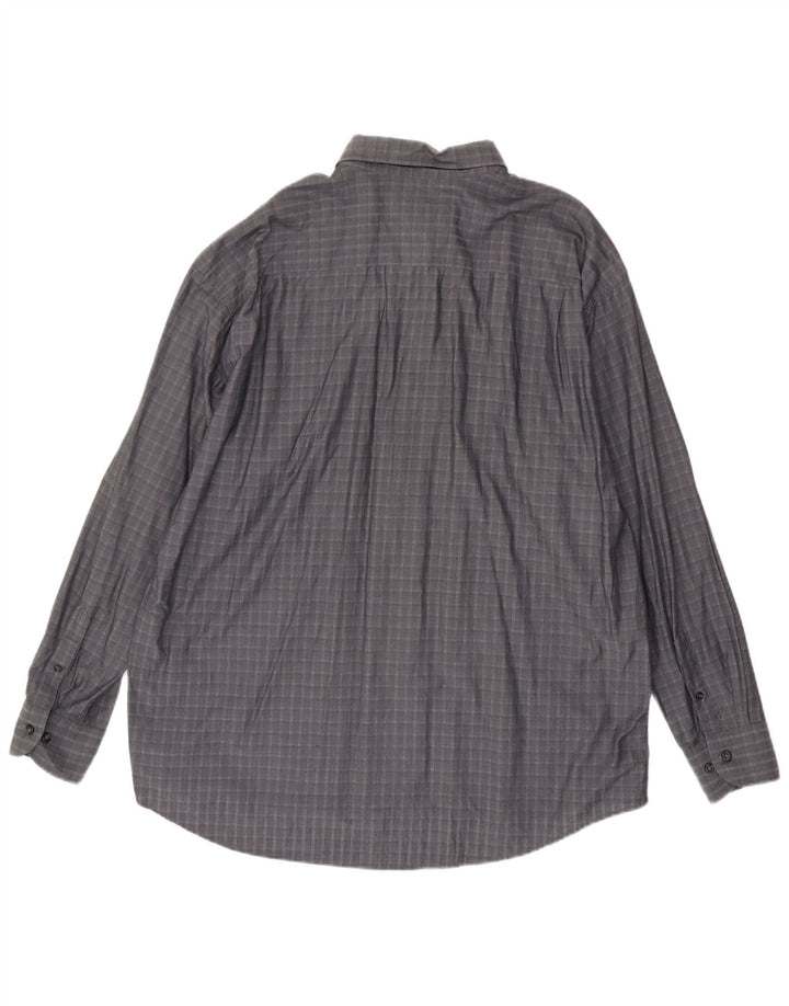 DANIEL HECHTER Camisa Hombre 2XL Gris Cuadros Algodón