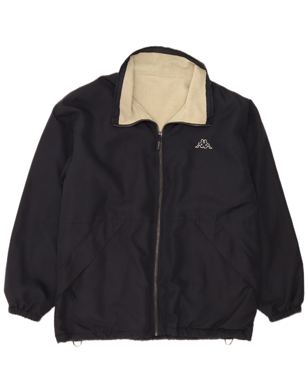 Kappa Chaqueta reversible para hombre UK 40 Large Poliéster negro