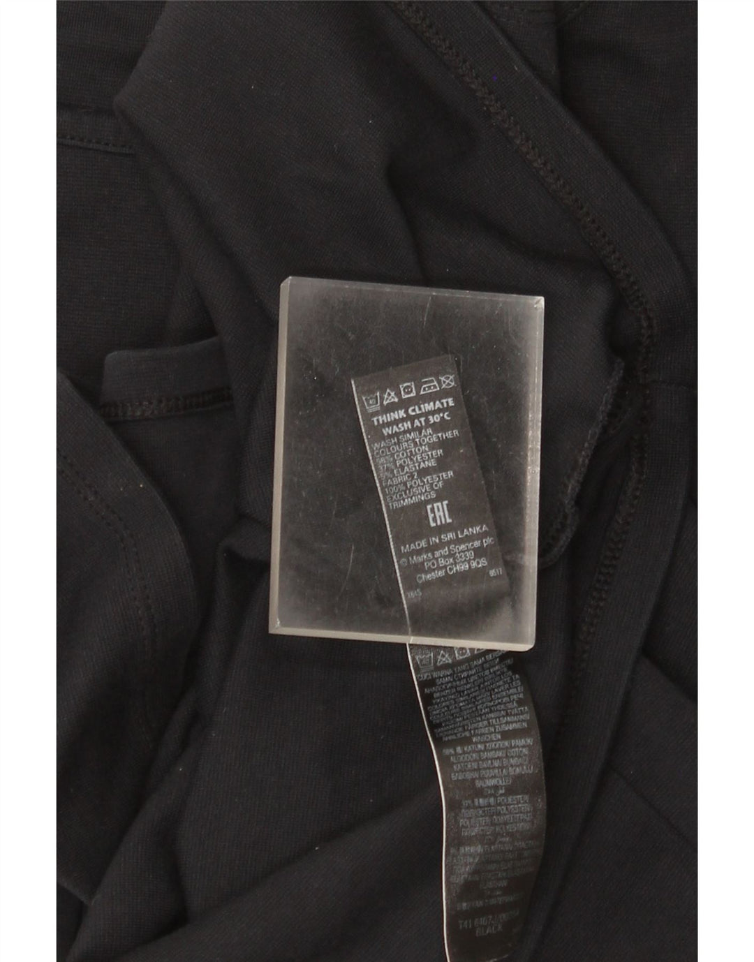 Marks & Spencer Top tipo túnica de manga 3/4 para mujer UK 40 Mediano Algodón negro