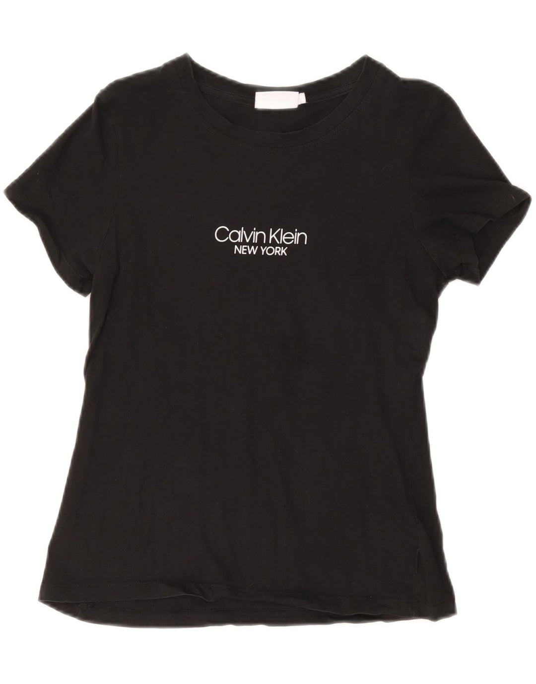 CALVIN KLEIN Camiseta gráfica para mujer Top UK 12 Medium Black Cotton