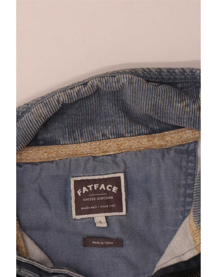 Sudadera con capucha y cuello con cremallera para hombre de Fat Face, jersey grande de algodón gris