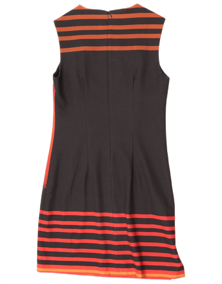 Desigual Vestido recto sin mangas con gráfico para mujer EU 38 Mediano Negro a rayas