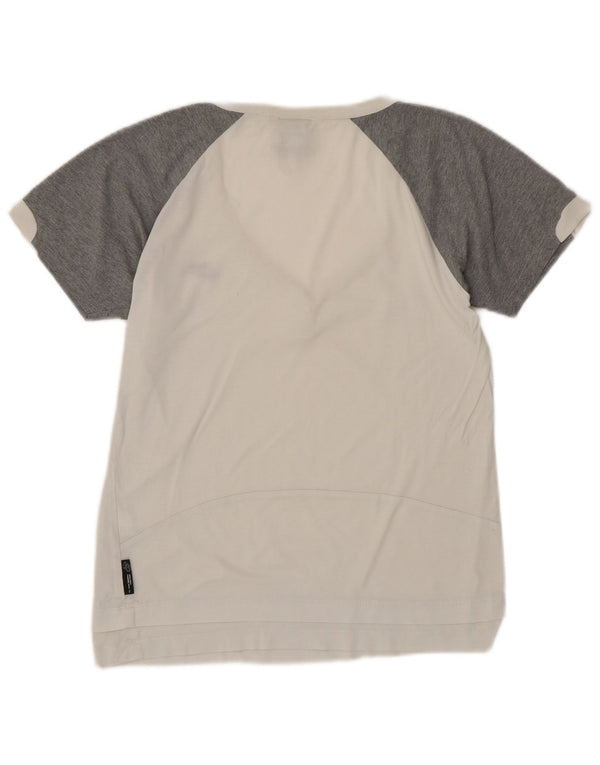 NIKE Womens T-Shirt Top UK 10/12 Medium White Colourblock Cotton