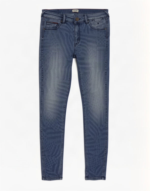 Tommy Hilfiger Vaqueros pitillo para mujer W28 L30 Algodón geométrico azul