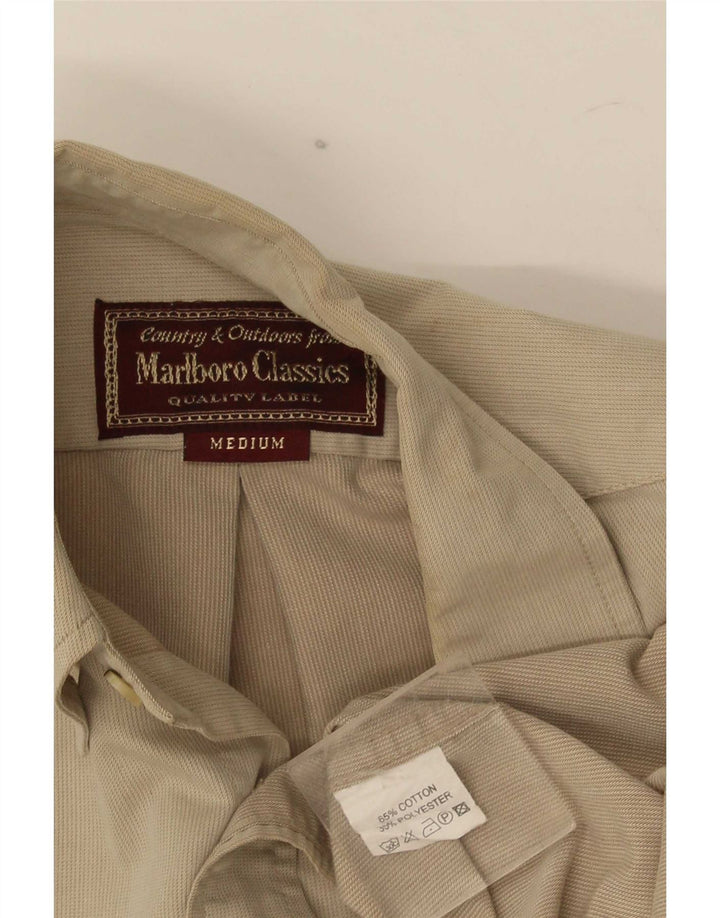 Camisa Marlboro Classics Hombre Algodón Beige Medio