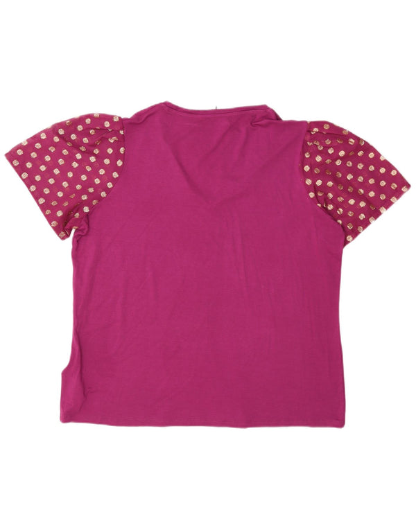 Marks & Spencer Camiseta para Mujer Top UK 40 XL Viscosa con Manchas Granate