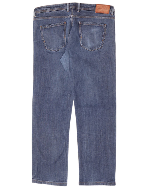 Massimo Dutti Jeans Rectos De Corte Regular Para Mujer EU 44 Large W34 L28 Azul