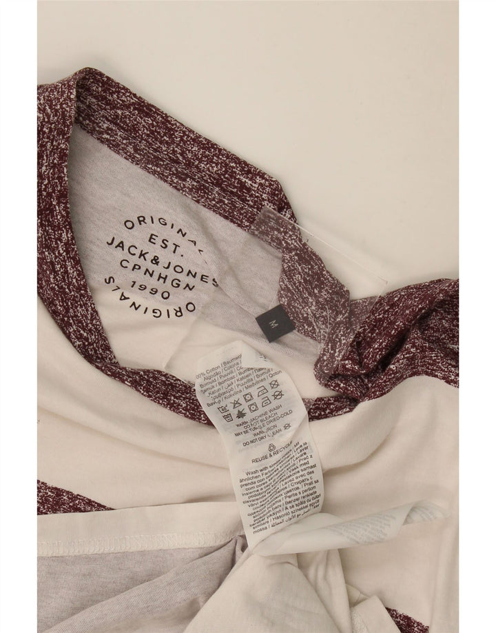 Jack & Jones Hombre Camiseta Top Medium Blanco Rayas Algodón