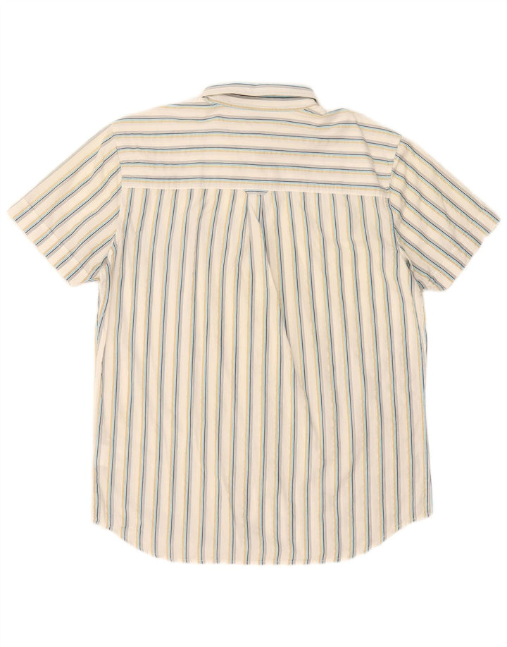 Lee Camisa De Manga Corta Para Hombre De Algodón A Rayas Blancas Grande