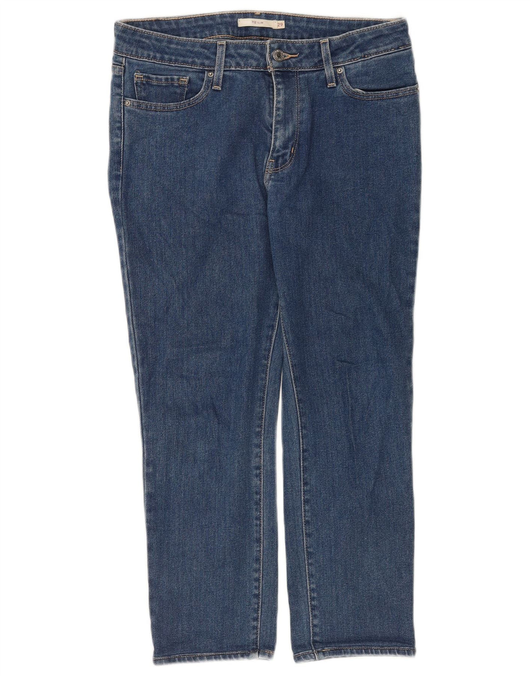 LEVI'S Mujer 712 Crop Slim Jeans W29 L24 Algodón Azul