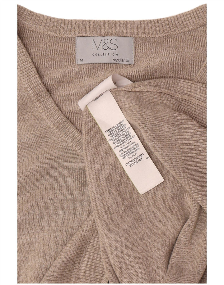 Marks & Spencer Jersey De Corte Regular Con Cuello En V Para Hombre Moteado En Beige Medio