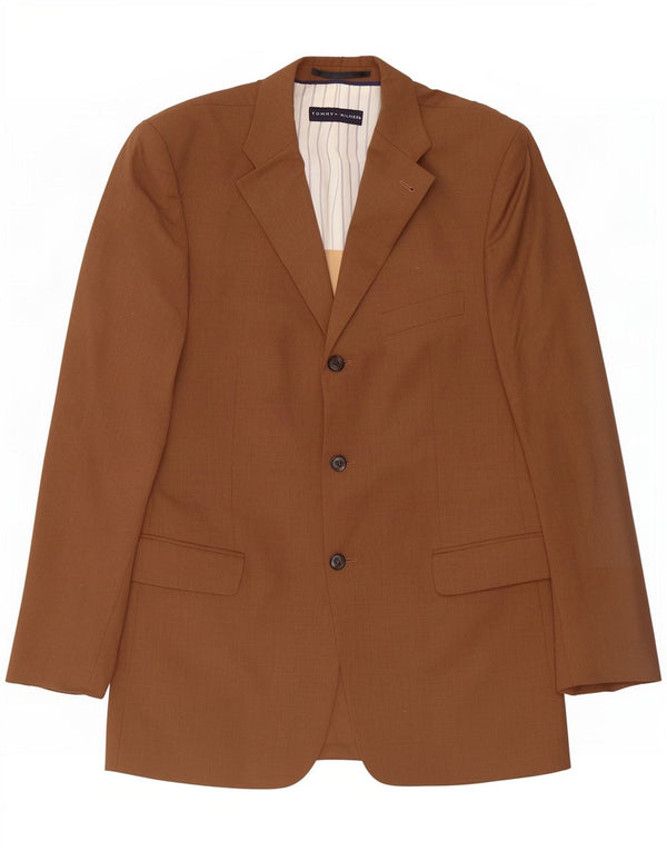 Tommy Hilfiger Mens 3 Button Blazer Jacket IT 50 Large Beige Wool