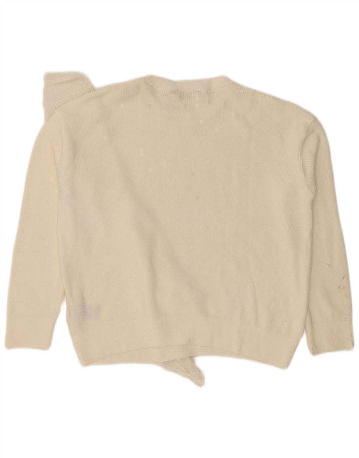 Marks & Spencer Jersey con cuello barco para mujer, talla 40, talla mediana, color blanco