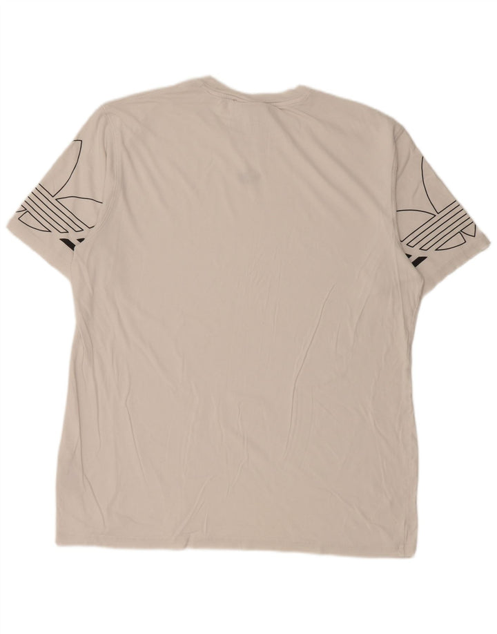 Adidas - Camiseta gráfica para hombre, talla grande, algodón blanco