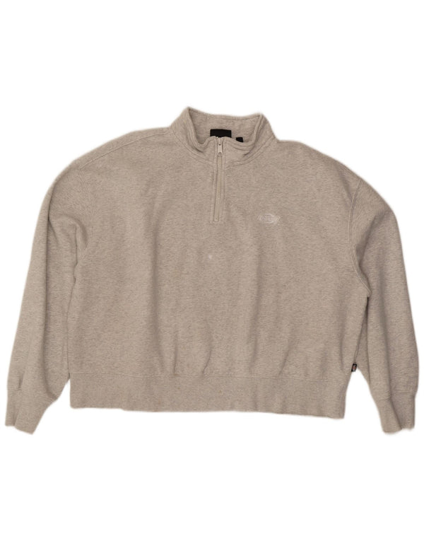 DICKIES Sudadera extragrande con cuello y cremallera para mujer UK 40 XL Algodón gris