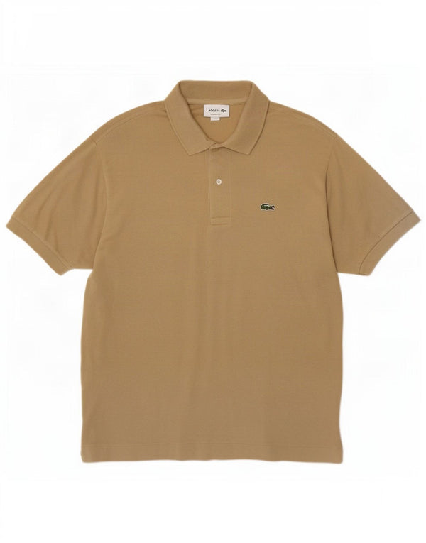 Lacoste Polo de ajuste clásico para hombre talla 5 grande algodón beige