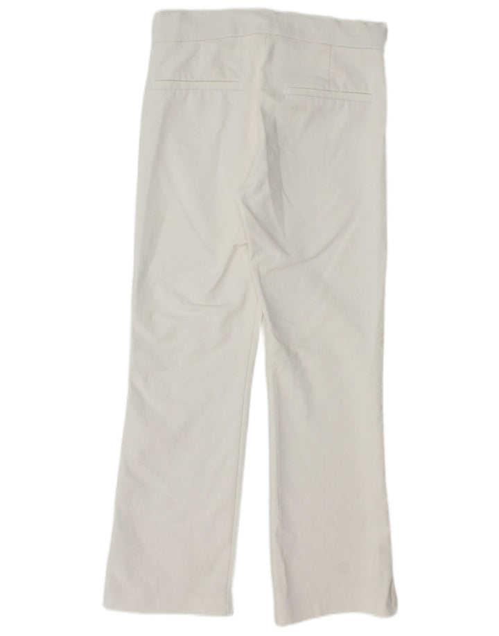 ZARA Mujer Pantalón Recto Cropped XS W26 L25 Blanco