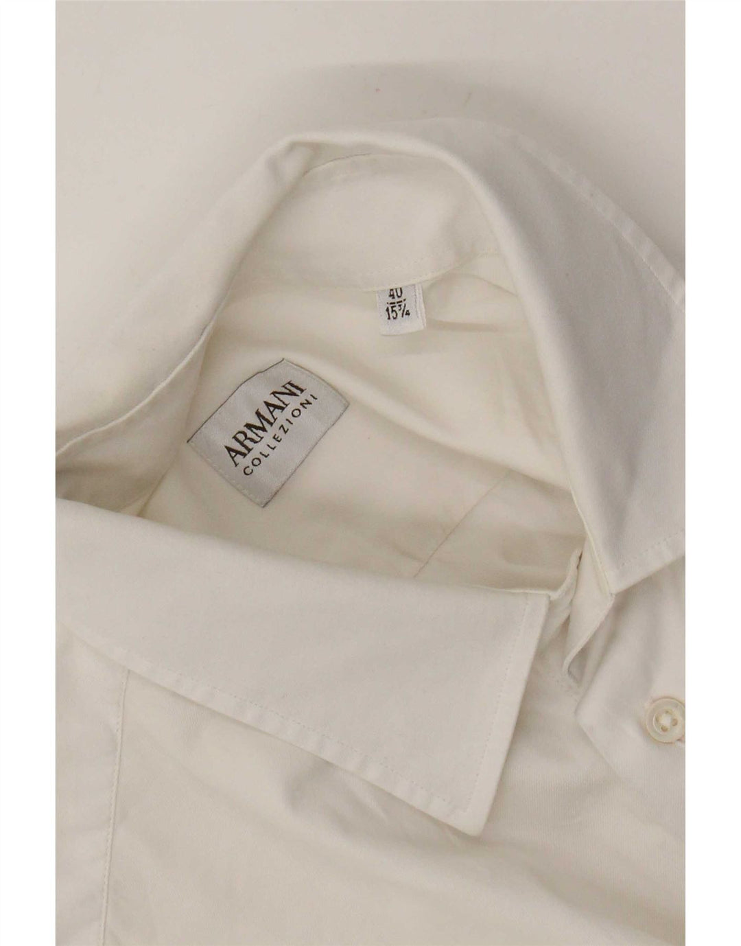 Camisa Armani Collezioni para hombre talla 40 15 3/4 mediana blanca