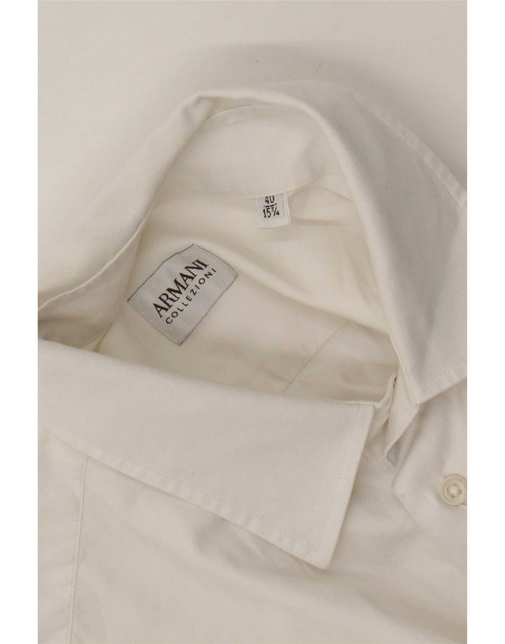 Camisa Armani Collezioni para hombre talla 40 15 3/4 mediana blanca