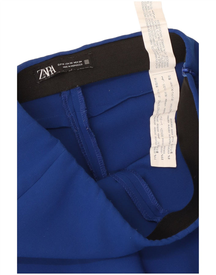 Zara Mujer Pantalón Casual Bootcut XS W24 L26 Poliéster Azul