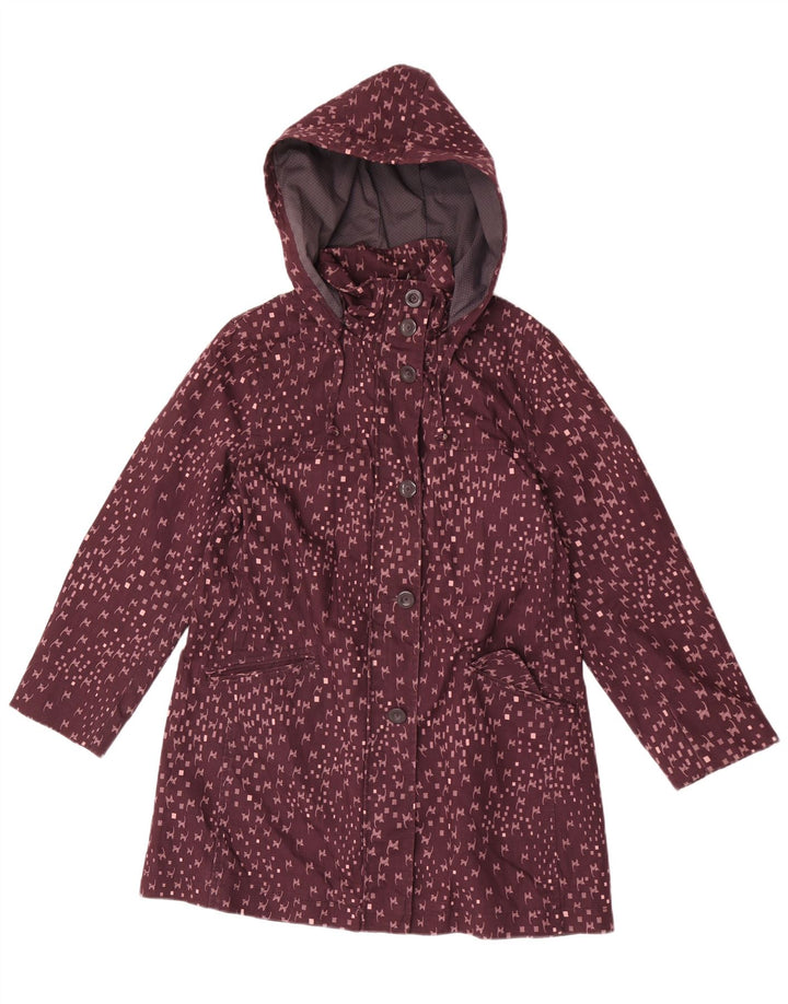 Chubasquero con estampado abstracto para mujer de White Stuff, talla 48, talla mediana, color burdeos