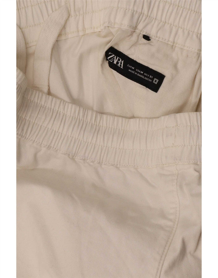 Zara Hombre Pantalones Cortos Chinos Medianos W31 Blanco