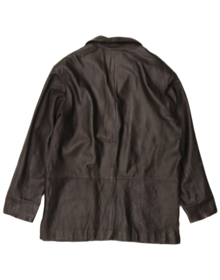 VINTAGE Womens Dublin Leather Jacket UK 16 Large Black Leather