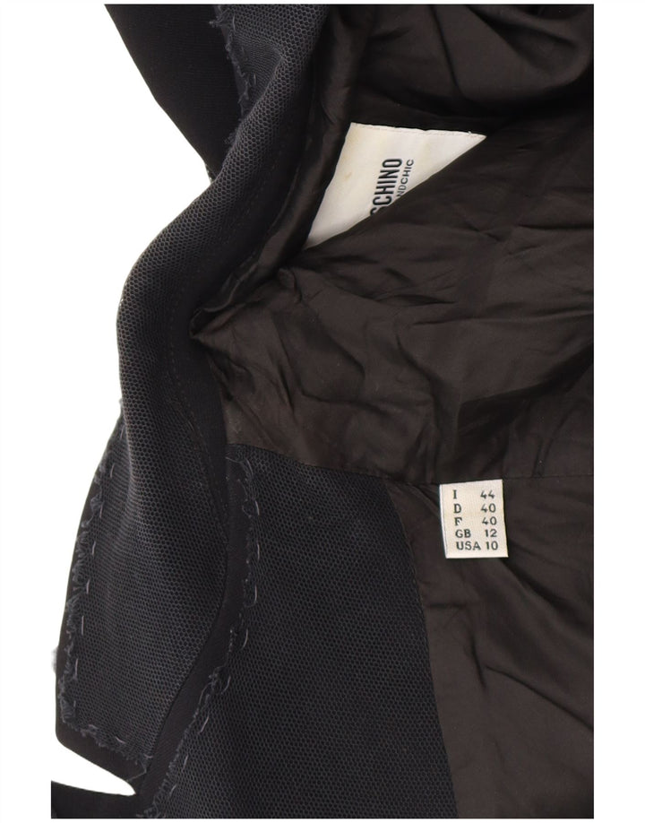 Moschino Chaqueta Blazer Barata y Elegante para Mujer UK 12 Medium Black Rayon