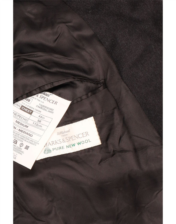 Marks & Spencer Chaqueta tipo blazer con doble botonadura para hombre UK 44 XL Gris Lana virgen