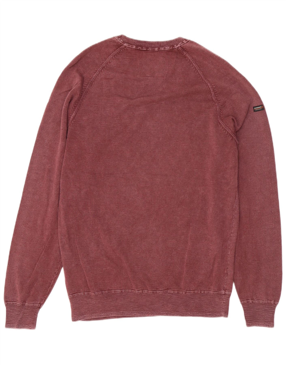 Superdry Hombre Sudadera Jumper Large Borgoña Algodón