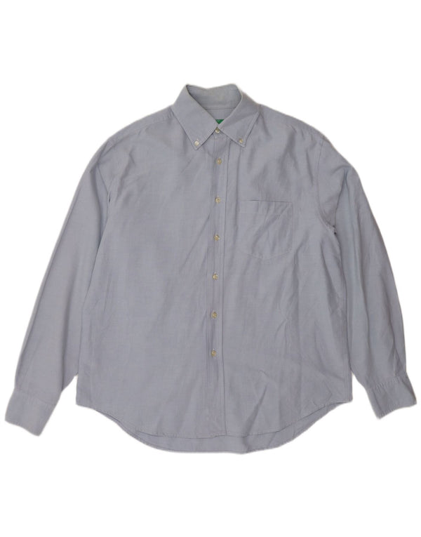BENETTON Camisa para hombre grande azul