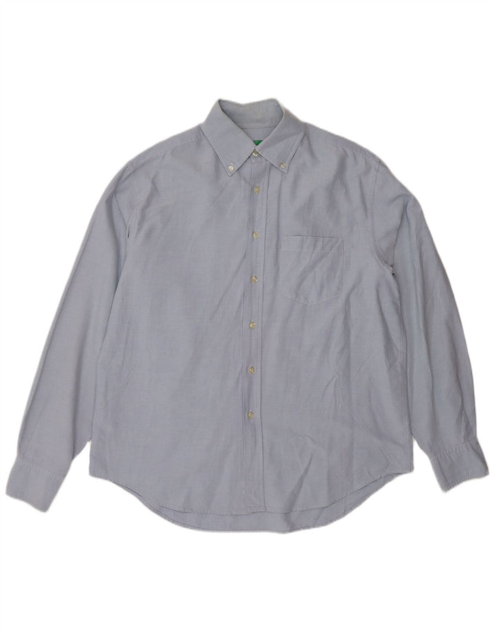 BENETTON Camisa para hombre grande azul