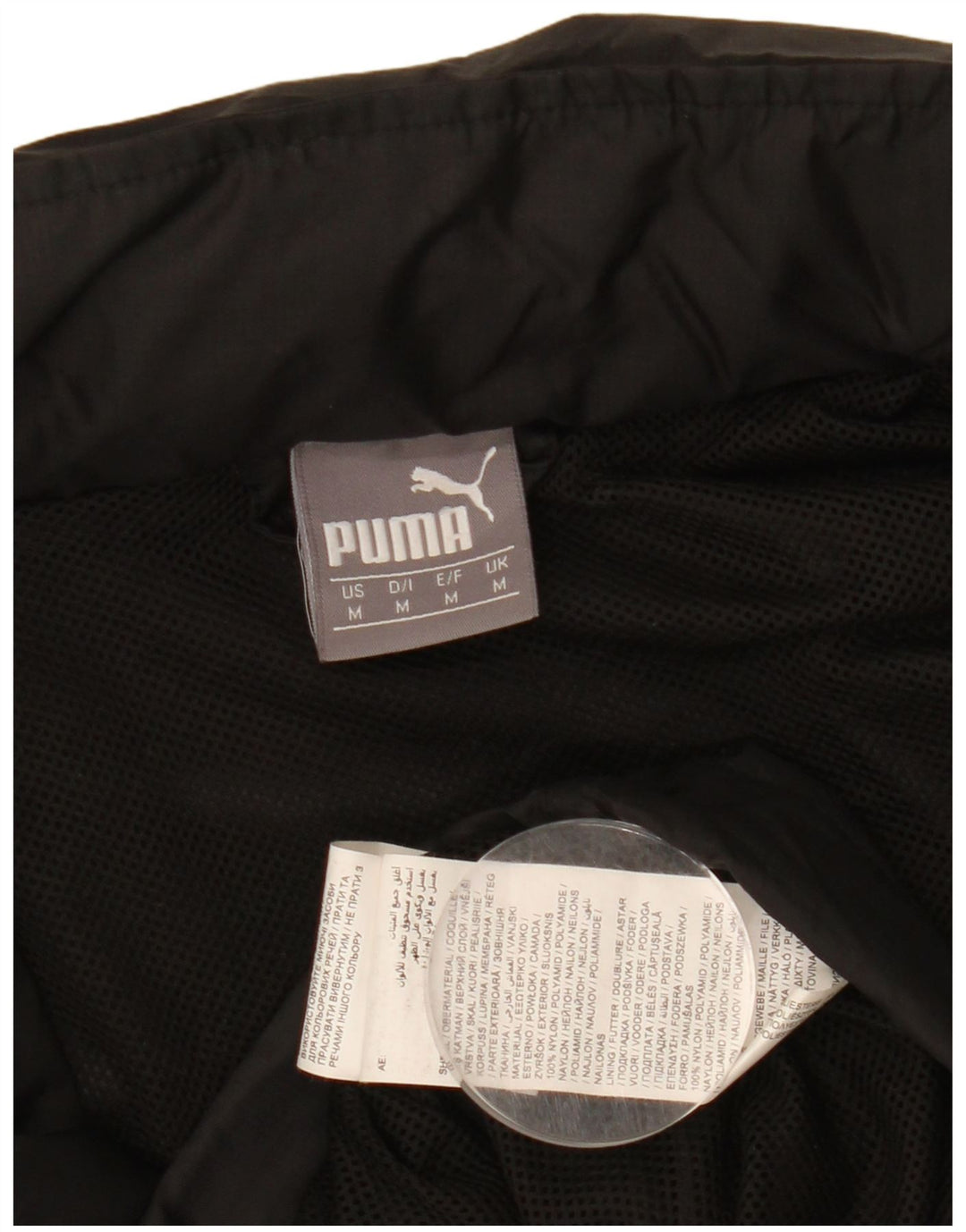 PUMA Chaqueta impermeable con capucha para hombre UK 38 Medium Black Nylon