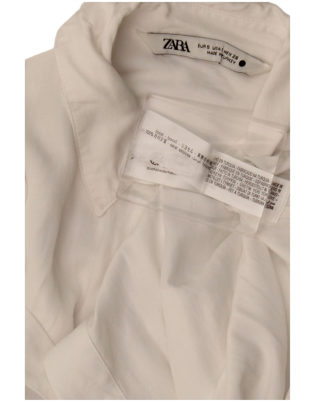 Zara Mujer Camisa UK 10 Small White Lyocell