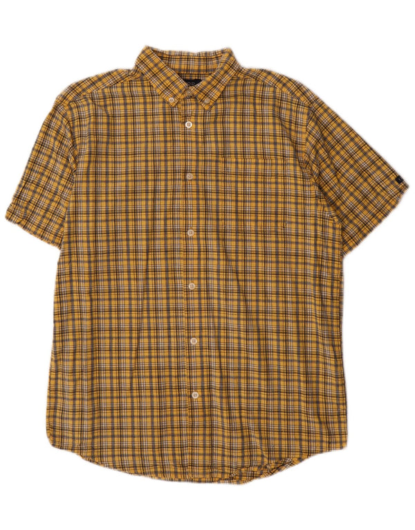 IZOD Camisa Manga Corta Niño 15-16 Años XL Amarillo Cuadros Algodón
