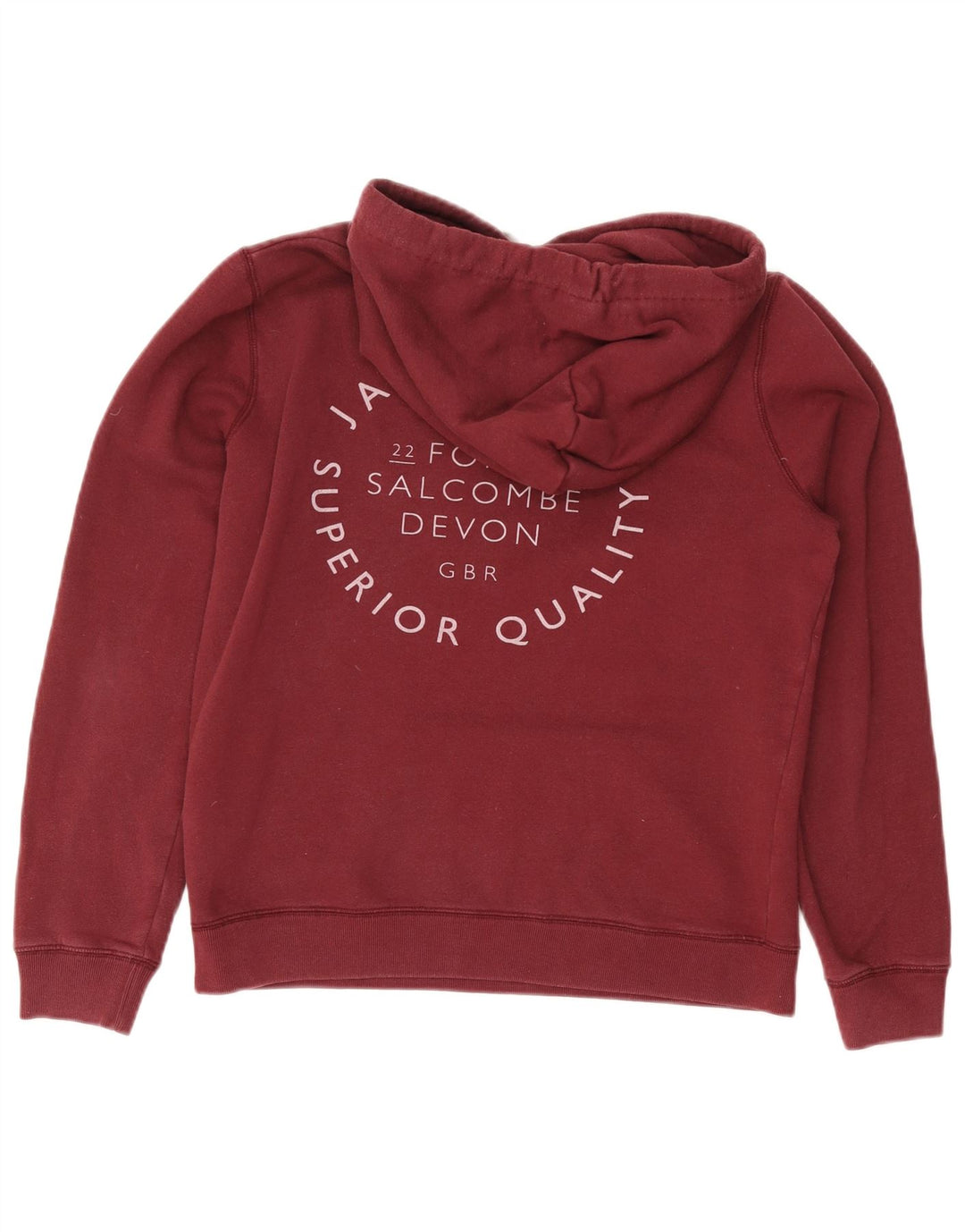 JACK WILLS Jersey con capucha gráfico para mujer Reino Unido 12 Algodón burdeos mediano