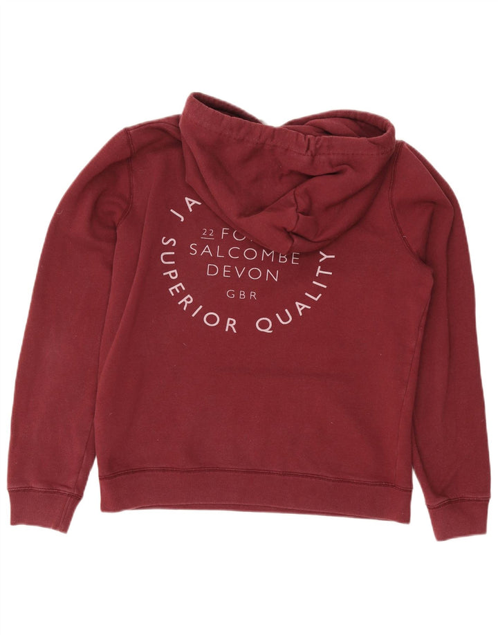 JACK WILLS Jersey con capucha gráfico para mujer Reino Unido 12 Algodón burdeos mediano