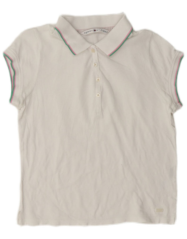 Tommy Hilfiger Polo corto para mujer UK 44 Grande Algodón blanco