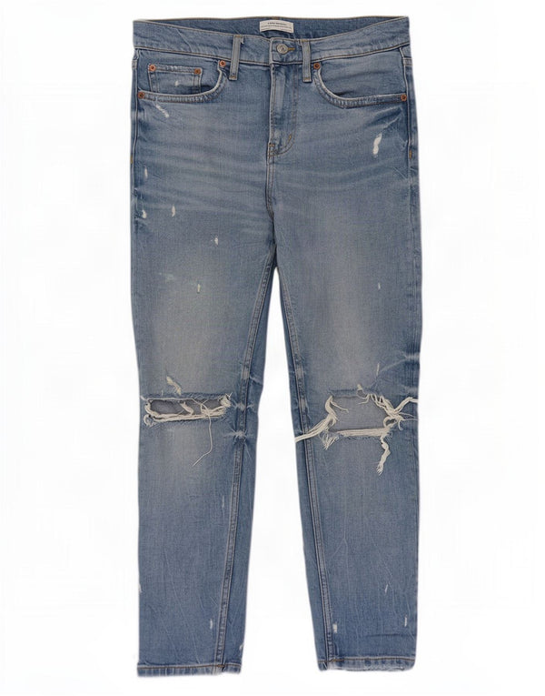 Zara Vaqueros ajustados desgastados para mujer EU 34 2XS W24 L27 Azul