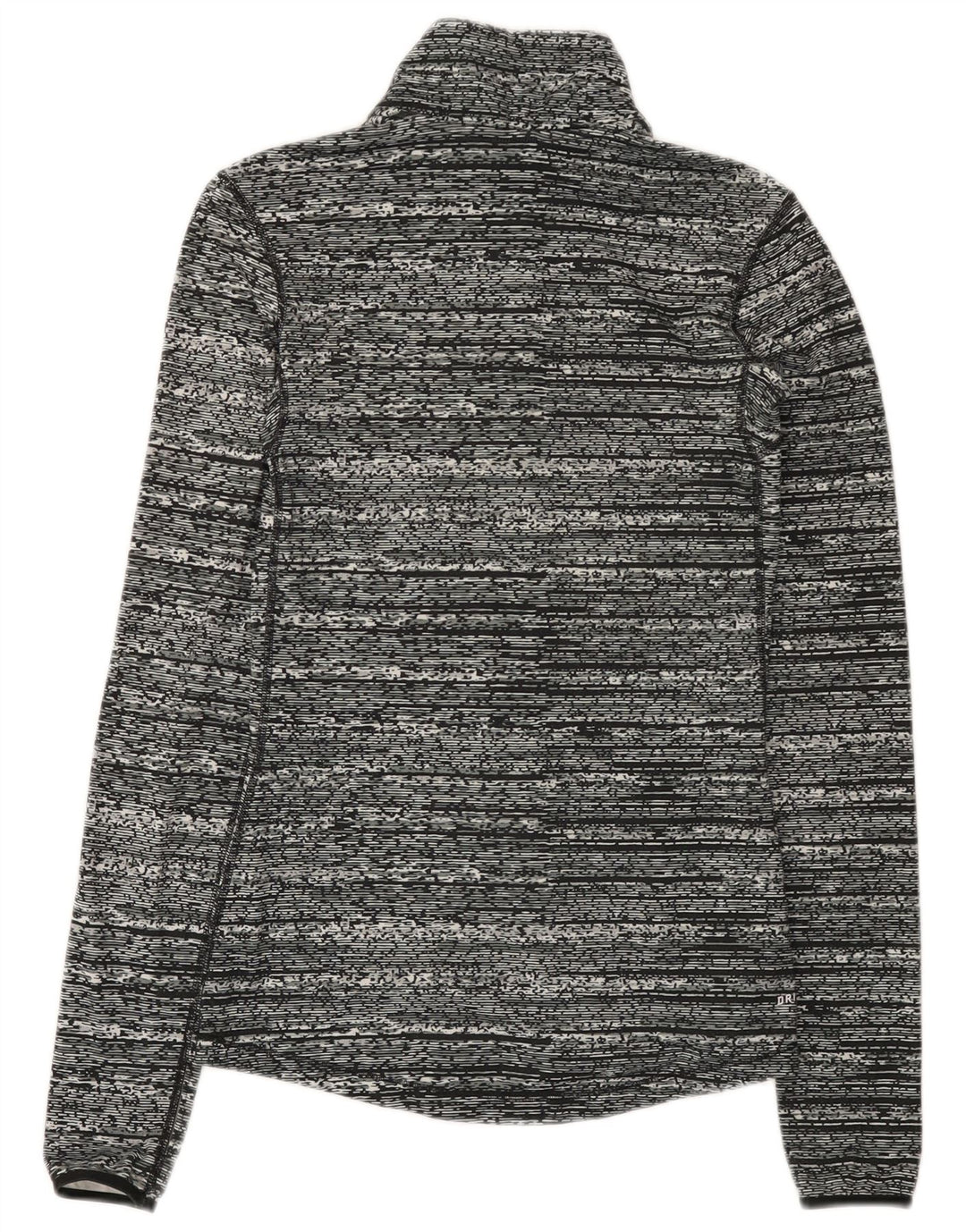 Nike - Camiseta con cuello y cremallera para hombre, manga larga, poliéster moteado gris pequeño