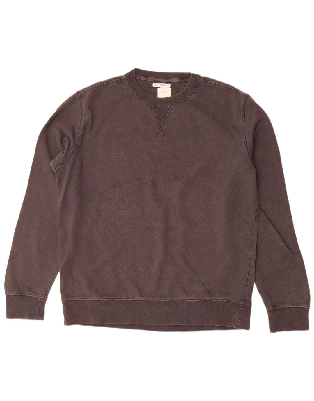 Marks & Spencer Hombre Sudadera Jumper Grande Gris Algodón