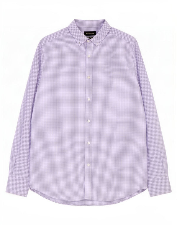 Camisa Massimo Dutti Hombre Vichy Morado Mediano